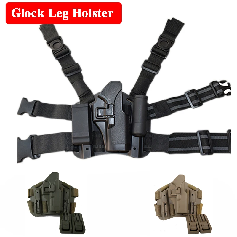 

Glock Accessories Tactical Glock Pistol Leg Holster Hunting Pistol Glock 17 19 22 23 31 32 Military Army Gun Quick Drop Holster