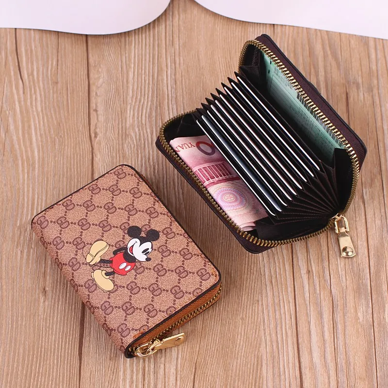 

Disney Mickey Male Pu Leather Wallets Men Wallet Credit Business Card Holders Vintage Brown Leather Wallet Purses High Quality