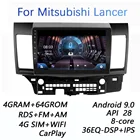 Автомагнитола 2 din, 4 г + 64 ГБ, DSP, Android 9,0, 4G, мультимедийный видеоплеер для Mitsubishi Lancer 2008-2016, Wi-Fi, BT