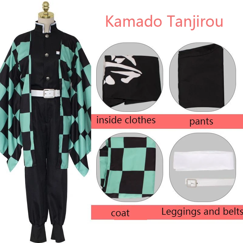 Kamado Tanjirou Аниме Demon Slayer: Kimetsu no Yaiba костюм толстовки с капюшоном в стиле униформы Хэллоуин Kamado Nezuko косплей кимоно платье для женщин и девочек - Цвет: Kamado Tanjirou
