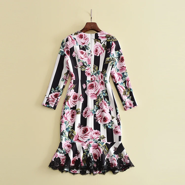 Soft Black and White Striped Rose Butterfly Printed Cotton Stretch Fabric for Dress Shirts by the Meter | Дом и сад