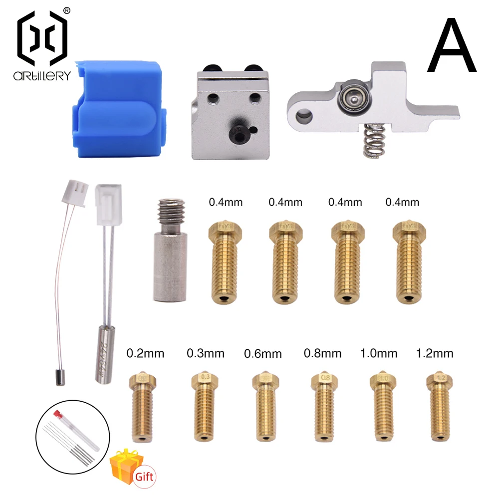 Sidewinder X1 & Genius Original Silicone Nozzle Kit Volcano Hotend Heat Cartridge And Thermistor Metal Arm For 3D Printer