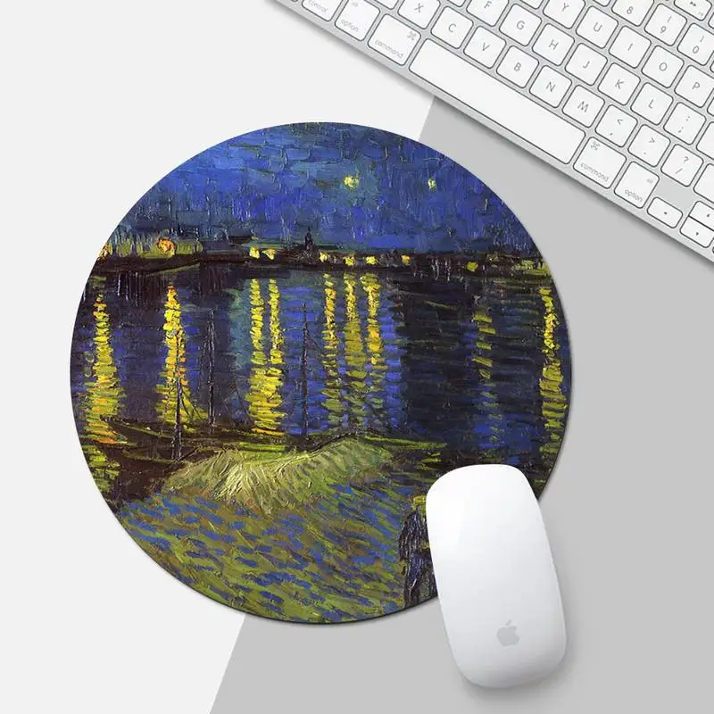 

Van Gogh flower Comfort Mouse Mat Gaming Desk Table Protect Game Office Work Round Mouse Mat pad XL Non-slip Laptop Cushion