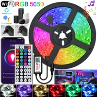 led strip lights rgb 5050 bluetooth wifi control fita 16 4 65 6 feet for tv computer bedroom holiday party supports alexa google