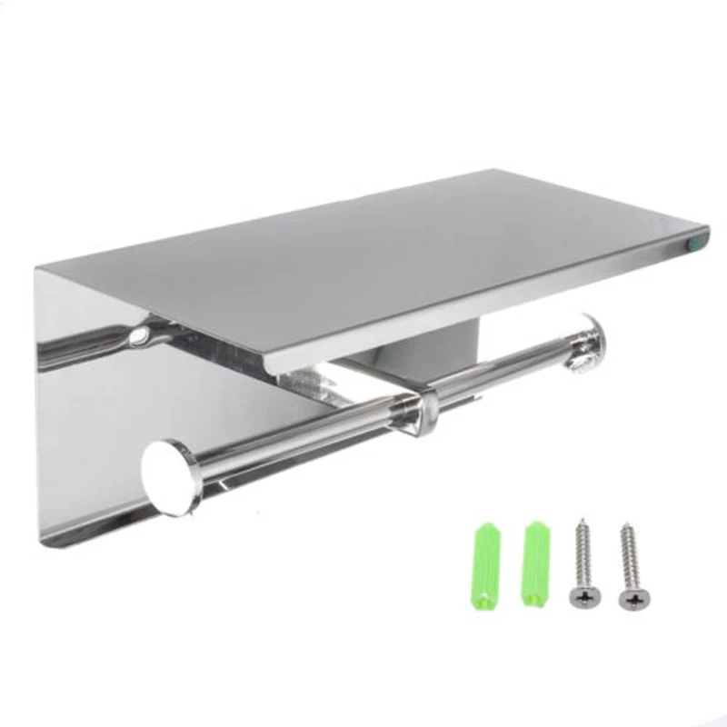 Британский стоковый настенный с двумя туалетными бумажными держателями полка