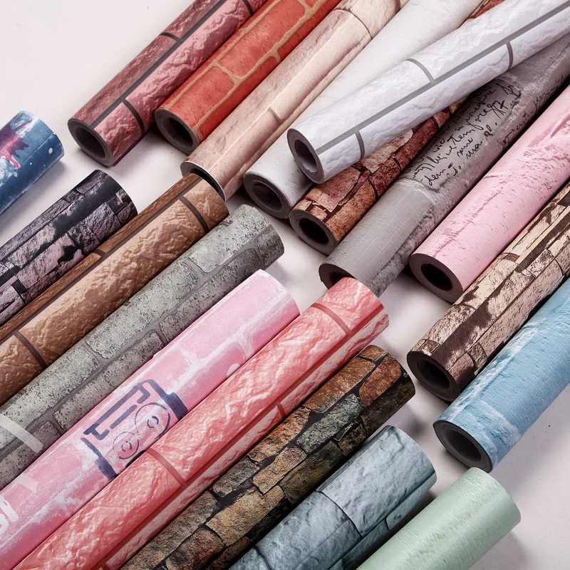 Толстая ретро бумага с имитацией красного кирпича водонепроницаемая и