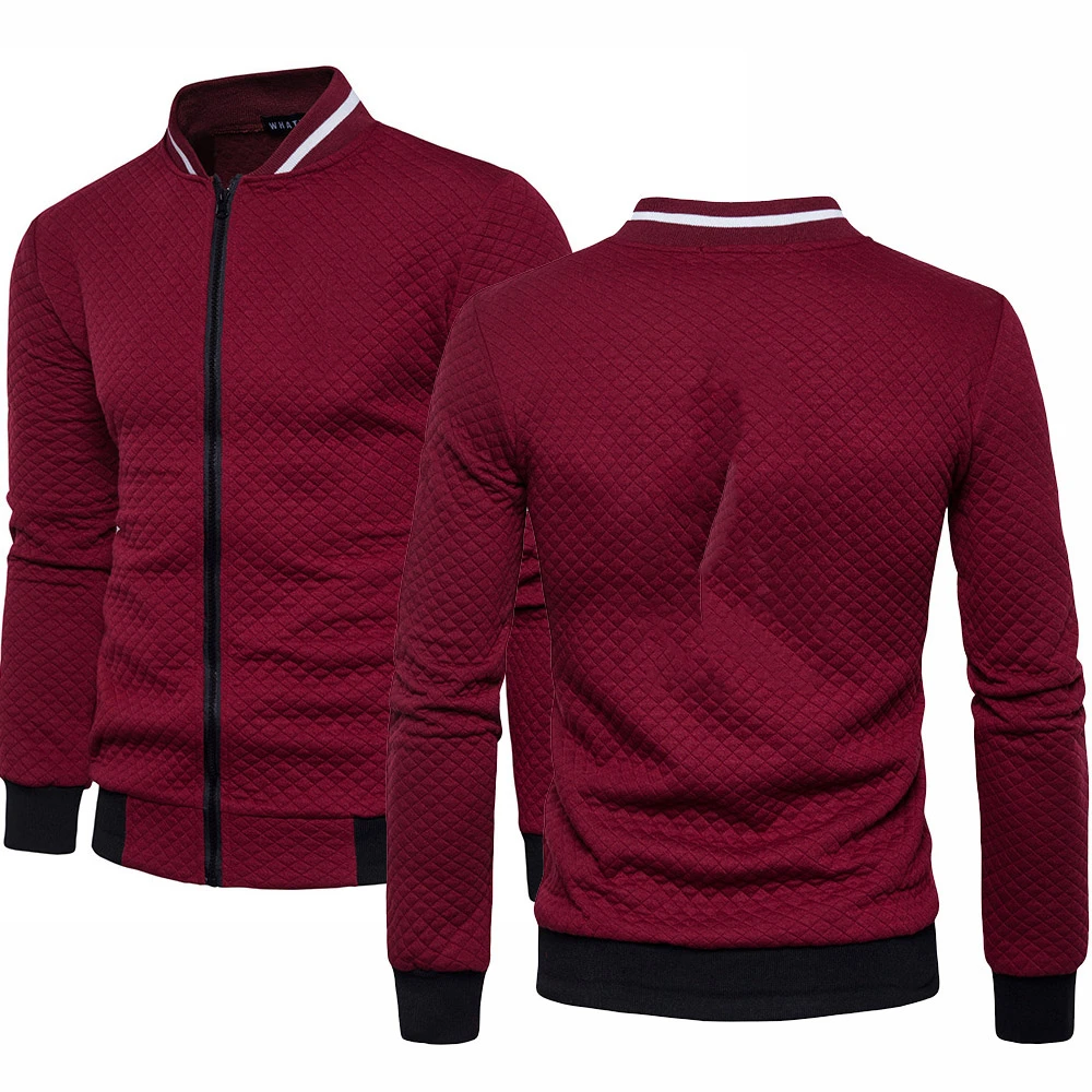 

Spring Autumn Men's baseball jacket Solid color High Quality Cotton Fashion casual Men's baseball jacket Sweatshirts