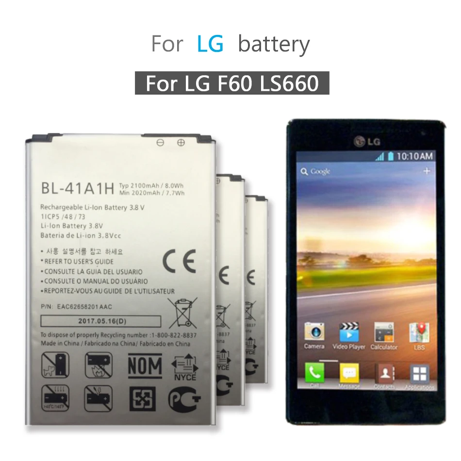 

2100mAh BL-41A1H Battery For LG X Style Tribute HD Boost Mobile X Style LS676 L56VL K200DS Optimus F60 MS395 Transpyre LS660