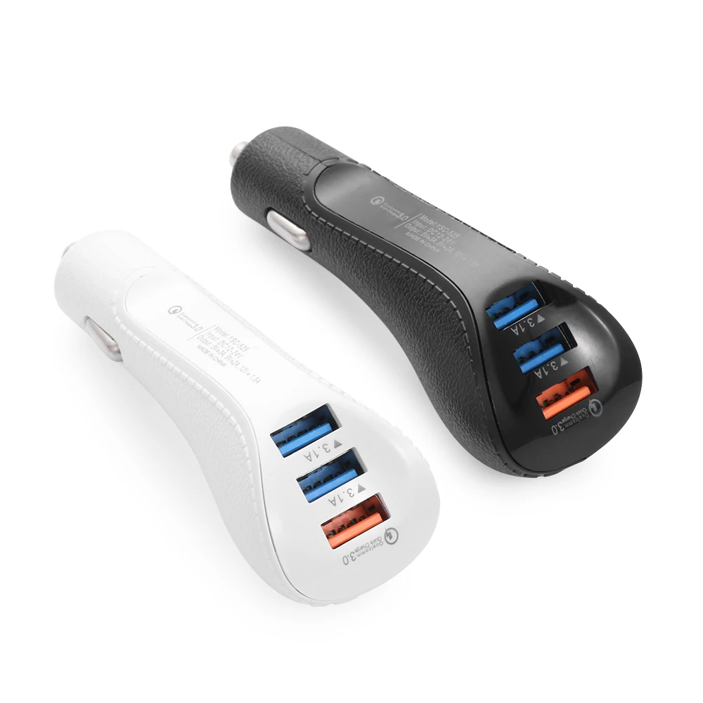 Универсальное зарядное устройство из искусственной кожи с 3 портами USB для