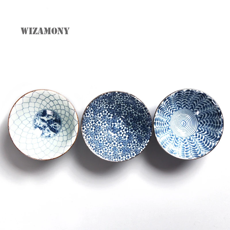 1 pcs WIZAMONY 50ML Hand Painted Teacup Tea Set Blue and White Chinese Celadon Porcelain High Quality Free Shipping | Дом и сад