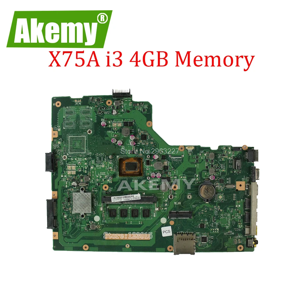 

X75A Motherboard REV:3.1 i3 cpu For Asus X75V X75VC X75VB X75VD X75VD1 R704V Laptop motherboard X75A Mainboard X75A Motherboard