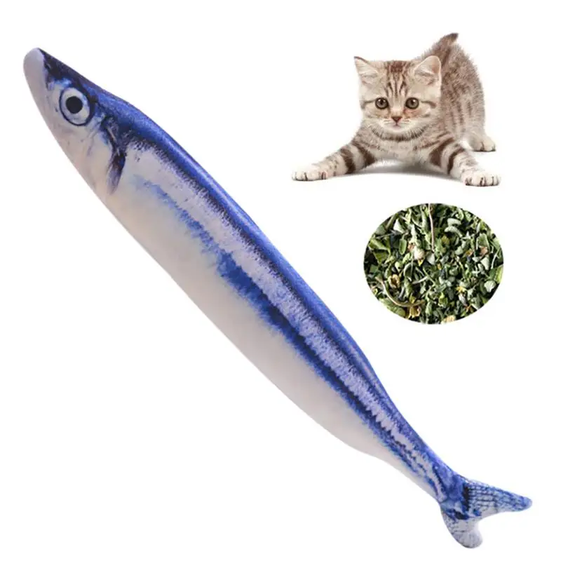 

1 Piece Interactive Cat Teasing Toy Creative 3D Simulation Fish Shaped Cat Chew Bite Resistant Toy Funny Pet Kitten Toys 7.87in