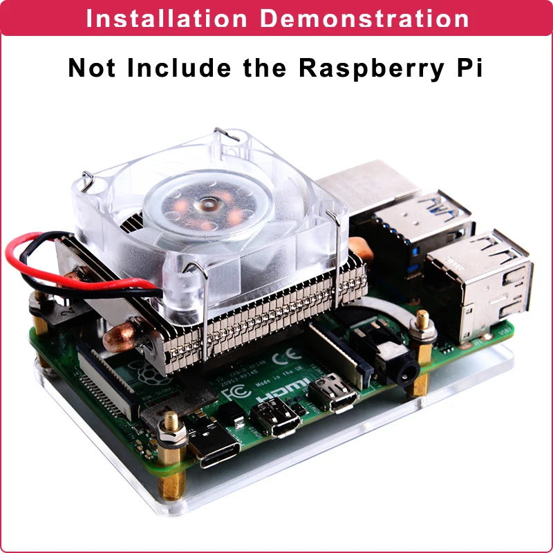 52Pi льда башенный вентилятор металлический чехол с 7 цветов RGB меняющийся