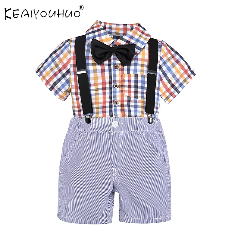 Комплекты одежды для маленьких мальчиков летний джентльменский костюм комплект