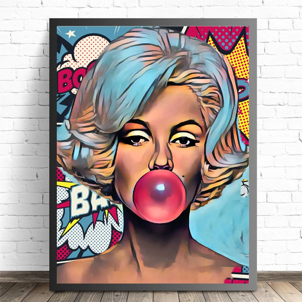 

Graffiti Wall Art Bubble HD Printing Marilyn Monroe Poster Canvas Painting Pop Culture Home Decor For Bedroom Modular Pictures