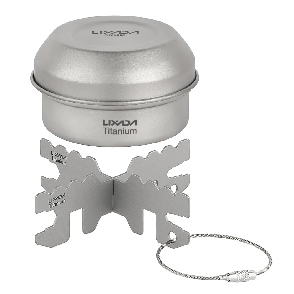 Lixada Mini Titanium Alcohol Stove Portable Outdoor Camping Hiking Cooking Picnic Burner with Lid | Спорт и развлечения