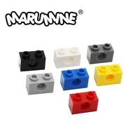 marumine moc technology bricks 1x2 with hole 3700 30pcs moc building bricks set gift educational robot classic toys for children