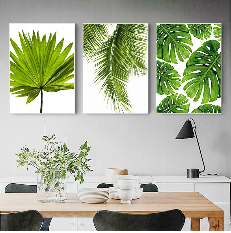 

Тропический банановый лист, холст, картина, зеленые растения, нордический стиль, детская комната, Декор, плакаты и фотообои для гостиной