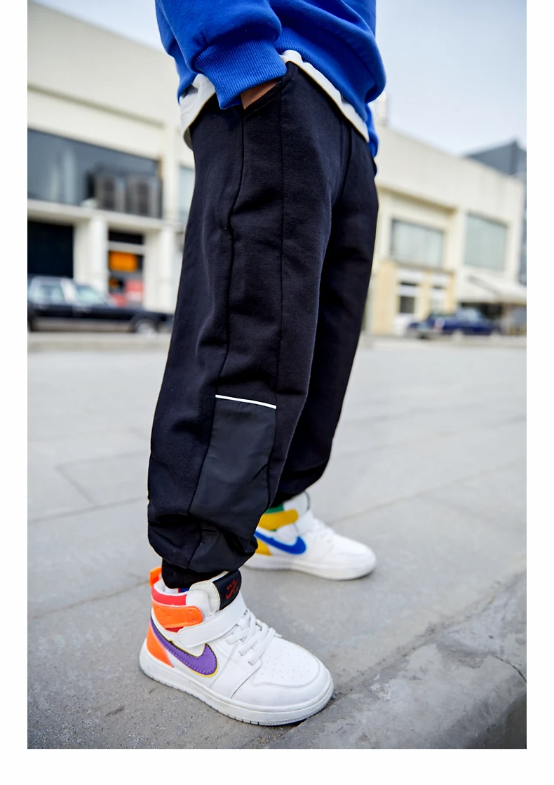 

Solid Color Boys Casual Sport Pants Jogging Enfant Kids Thick autumn Cotton Pockets Pants Children Trousers Baby Boy Pants 3-12T