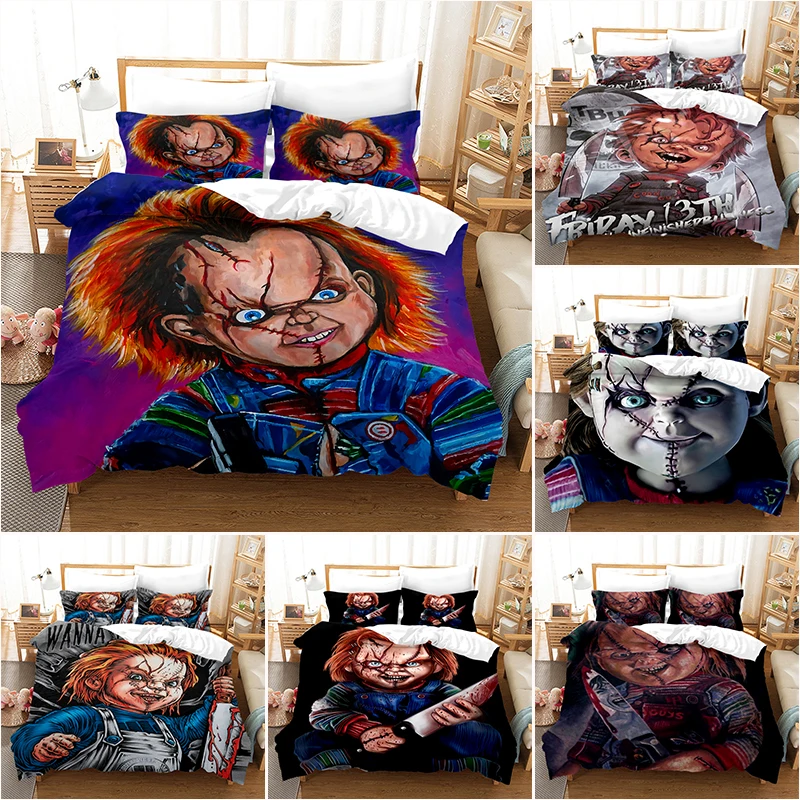 

3D Digital Friday The 13th Pattern Horror Printed Duvet Cover with Pillow Cover Bedding Set Bed Set for Bedroom Decor
