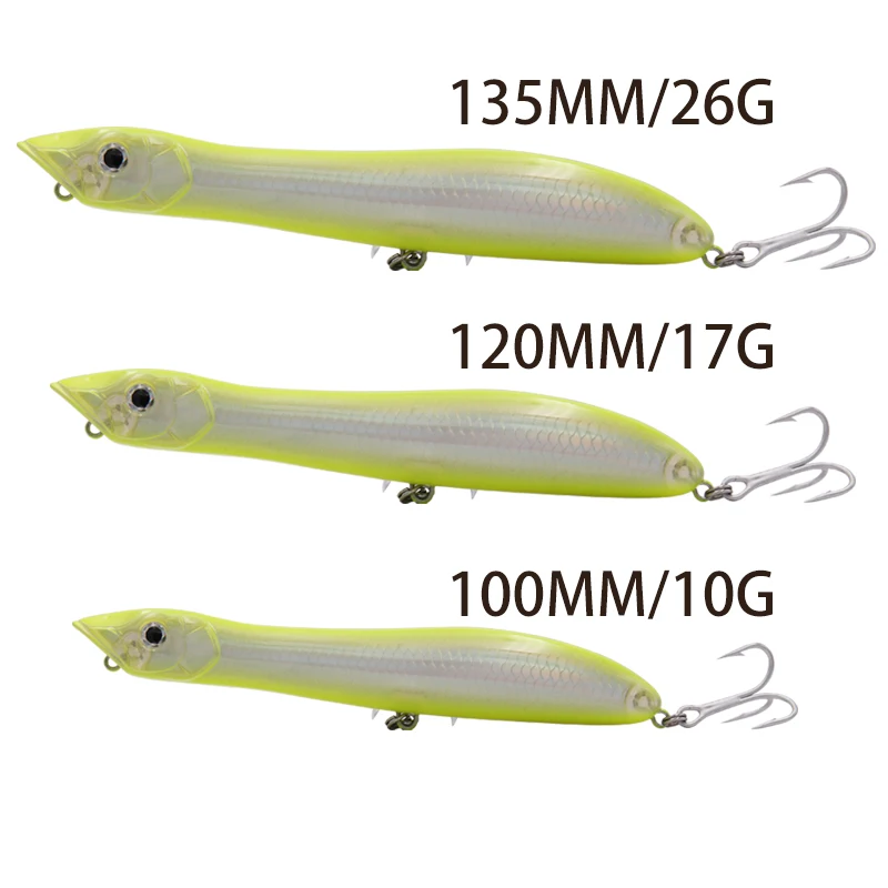 TacklePRO PO09 Popper Topwater Snake Head Floating Wobbler 100mm/120mm/135mm 10g/17g/26g Fishing lure Sea Bass Pike Bait