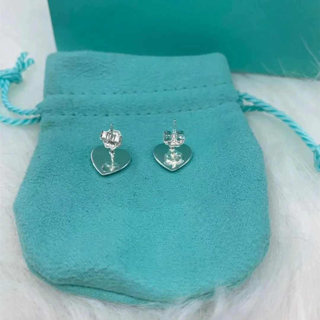 

S925 pure silver men and women love love earrings, classic fashion, high quality jewelry, lover holiday gifts, the original 1:1