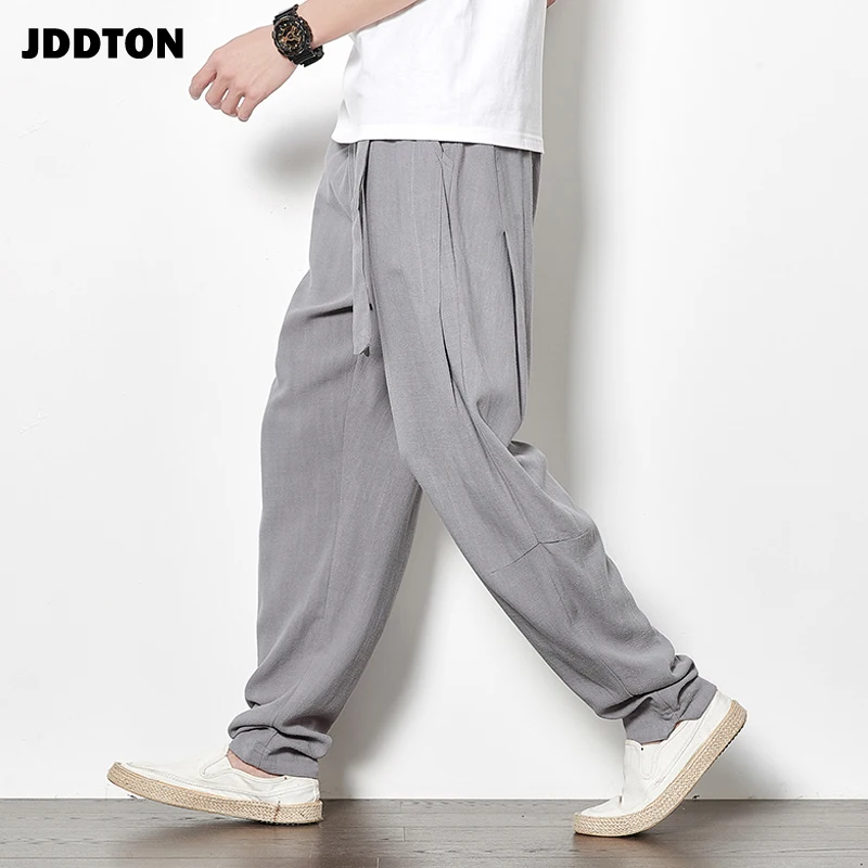 Мужские шаровары из хлопка и льна JDDTON повседневные свободные в китайском стиле