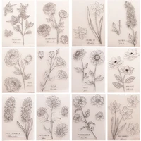 12pcs rose sunflower silicone clear seal stamp diy scrapbooking embossing photo album decorative paper card craft