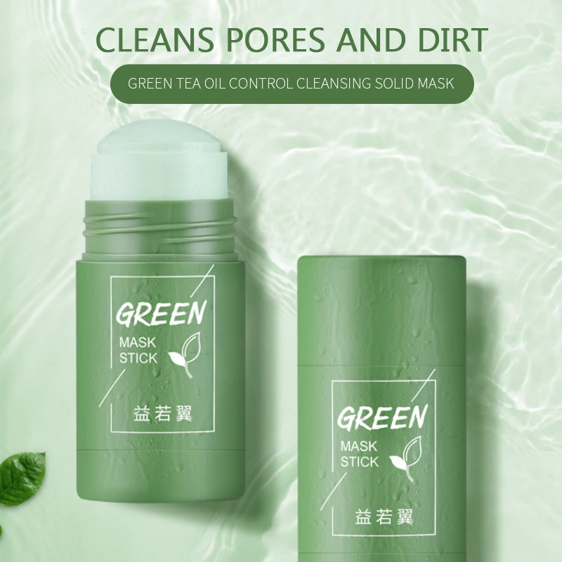 

Green Tea Cleansing Mask Oil Control Acne Cleansing Mask Skin Care Moisturizing Remove Blackhead Fine Pores Detox Stick