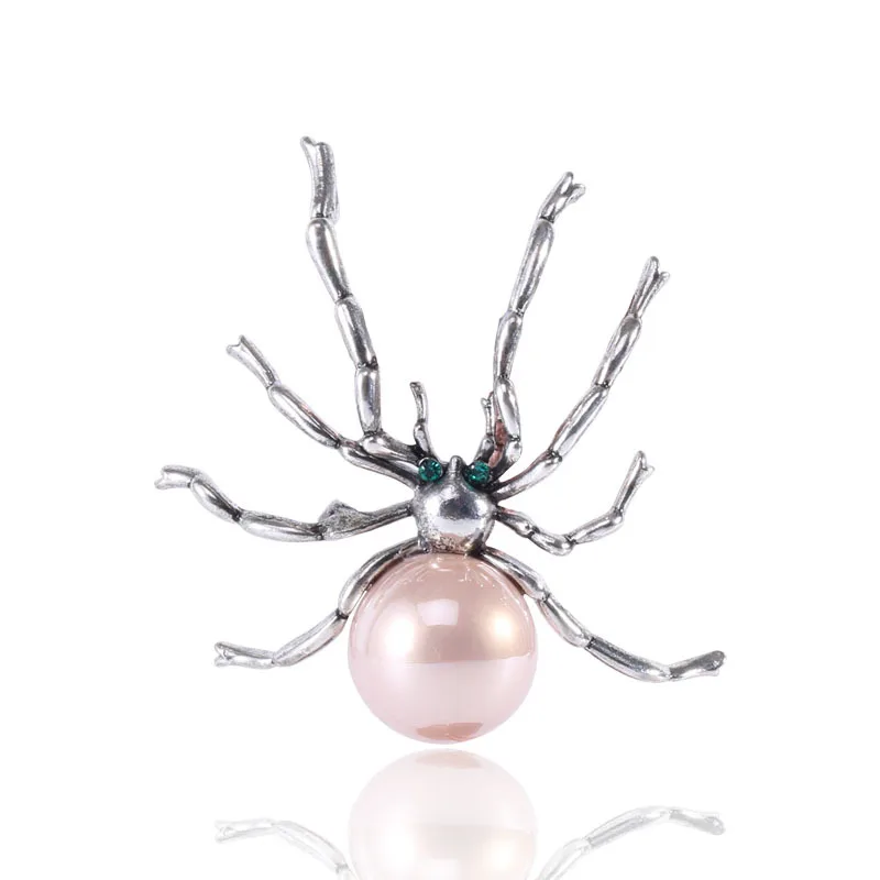

Fashion Pink Pearl Spider Brooch Insect Female Jewelry Corsage for Women Suit Lapel Pin Cardigan Sweater Pins Gifts Accessories