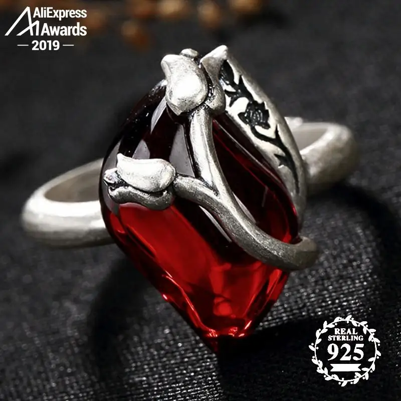 S925 изысканные антикварные женские кольца ручной работы в винтажном стиле с