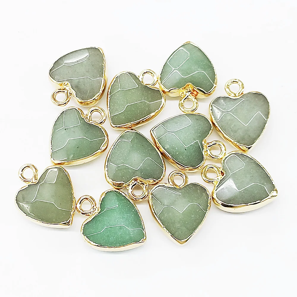 

Natural Stone Opal Heart Pendant 14x17mm Exquisite Love Tiger Eye Pendant For Jewelry DIY Necklace Bracelet Jewelry Accessories