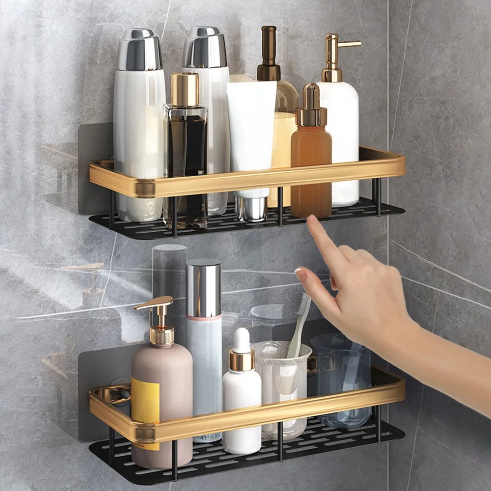 

Полка для хранения без перфорации полки для ванной комнаты держатель для шампуня душа кухни органайзер для туалета кухни набор аксессуаров...