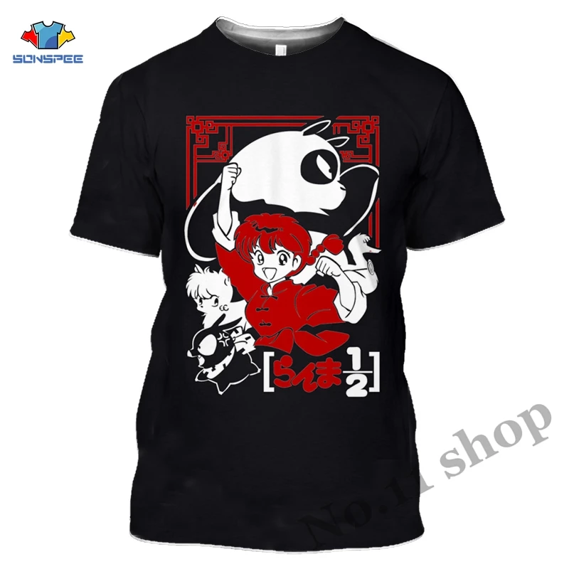 Женские аниме футболки Ranma 12 1/2 футболка забавная с буквенным принтом в стиле панк