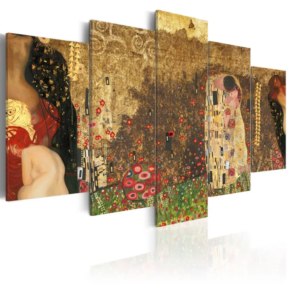 Klimts Muses домашнее украшение для стен набор из пяти предметов Печать на холсте