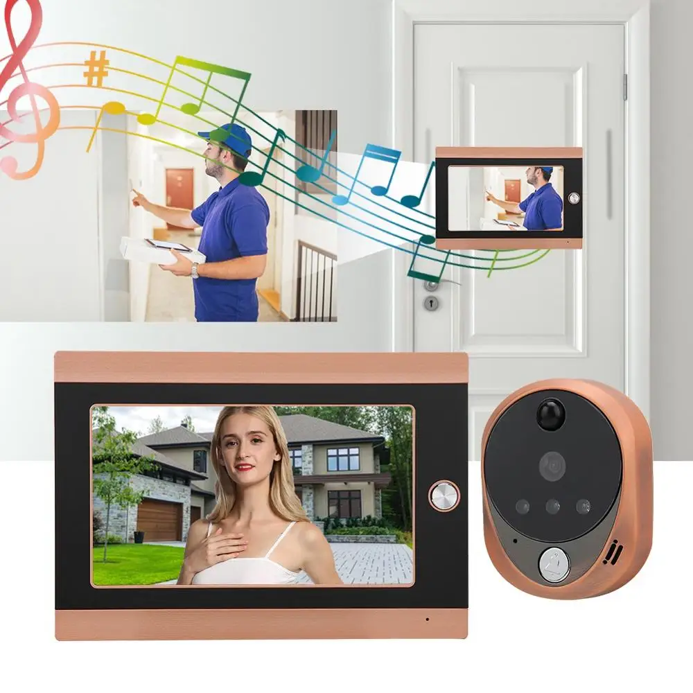 7 дюймов дверной звонок WI-FI Беспроводной ЖК-дисплей Экран 720P HD PIR Камера 16 Звонок дверной глазок звонок