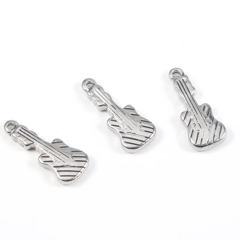 

Guitar DIY Wholesale Charm Stainless Steel Mirror Polished 8*19.5mm Charms Connector Charm Pendants 20pcs/lot