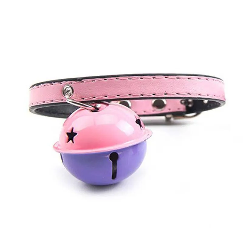 Симпатичные кошки и собаки ошейники с колокольчиком карамельного цвета легко