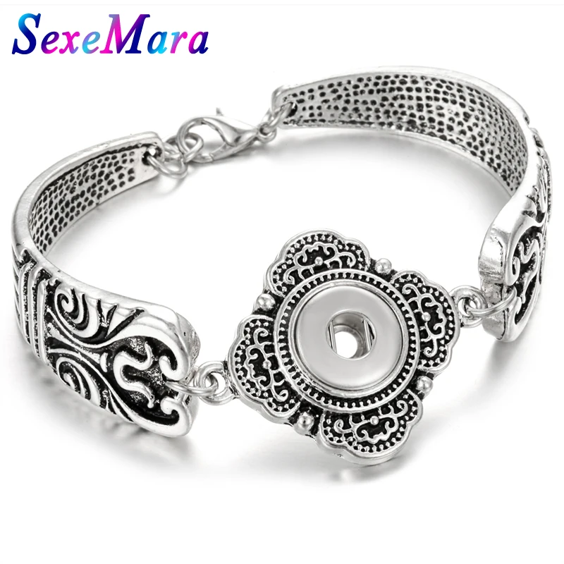 2018 Новые 12 мм оснастки ювелирные изделия винтажный металлический цветок Резные