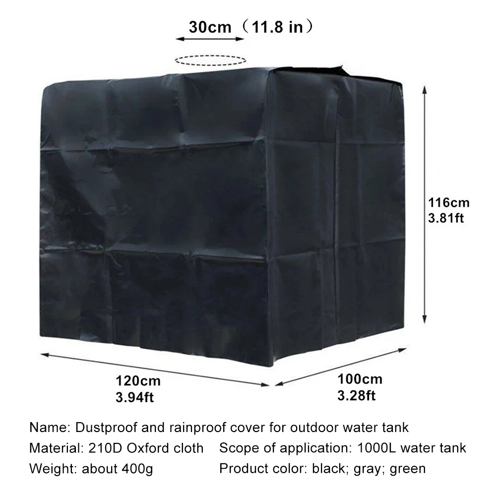 

Water Tank Protective Cover 1000 Iiters IBC Container 210D Oxford Cloth Waterproof And Dustproof Cover Sunscreen Outdoor Tools