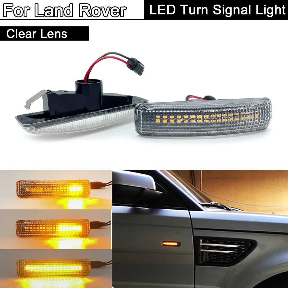 

2Pcs LED Side Marker Light Dynamic Turn Signal Lamp For Land Rover LR2 Freelander 2 LR3 LR4 Discovery 3/4 Range Rover Sport