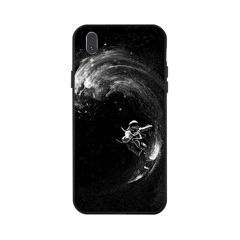 Astronaut Black TPU Case For Vivo V7 Y53 Y66 Y22 Y83 Y69 Y55 Funda X7 X9 X20 X27 Pro Plus V11i X21 Silicone Back Cover |