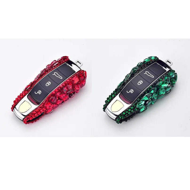 

Car Key Case Luxury Shining Diamond Crystal Smart Remote Control Key Holder for Porsche Macan Panamera 911 981 991 Cayenne