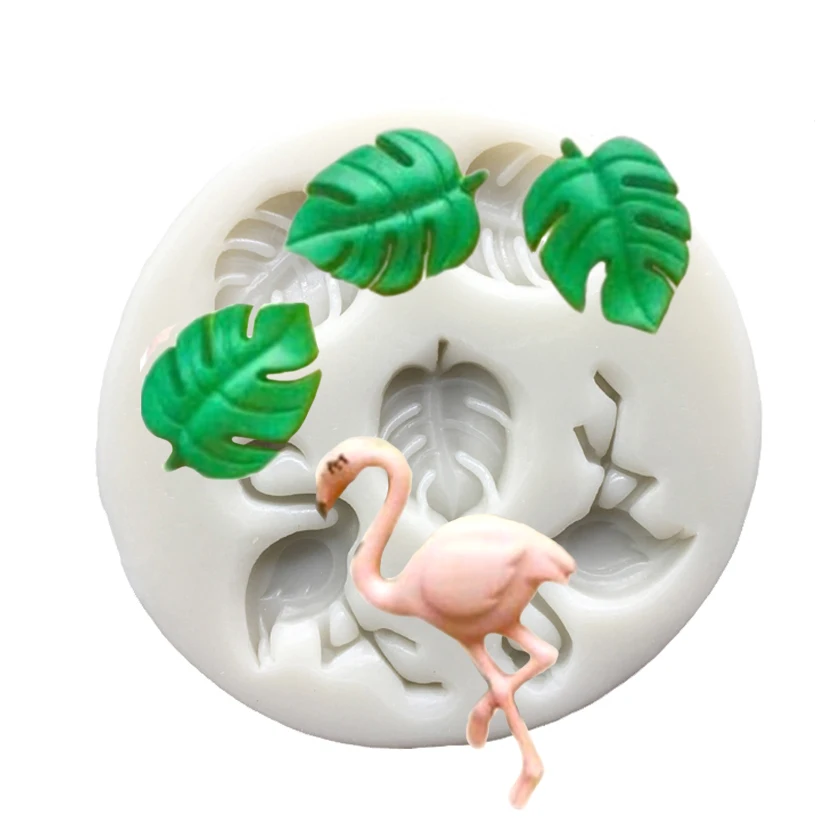 Фламинго Monstera Deliciosa Liebm силиконовая форма в виде листьев сахарный шоколадный для