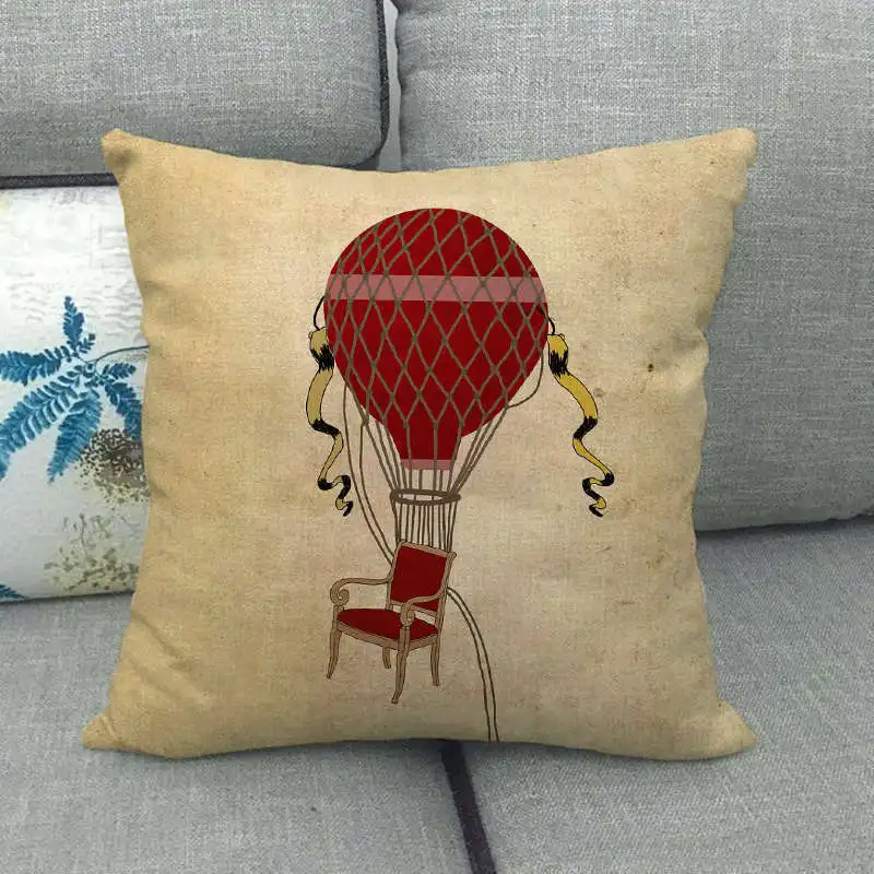 Наволочка Irisbell с воздушным шаром льняная Удобная на квадратные сиденья