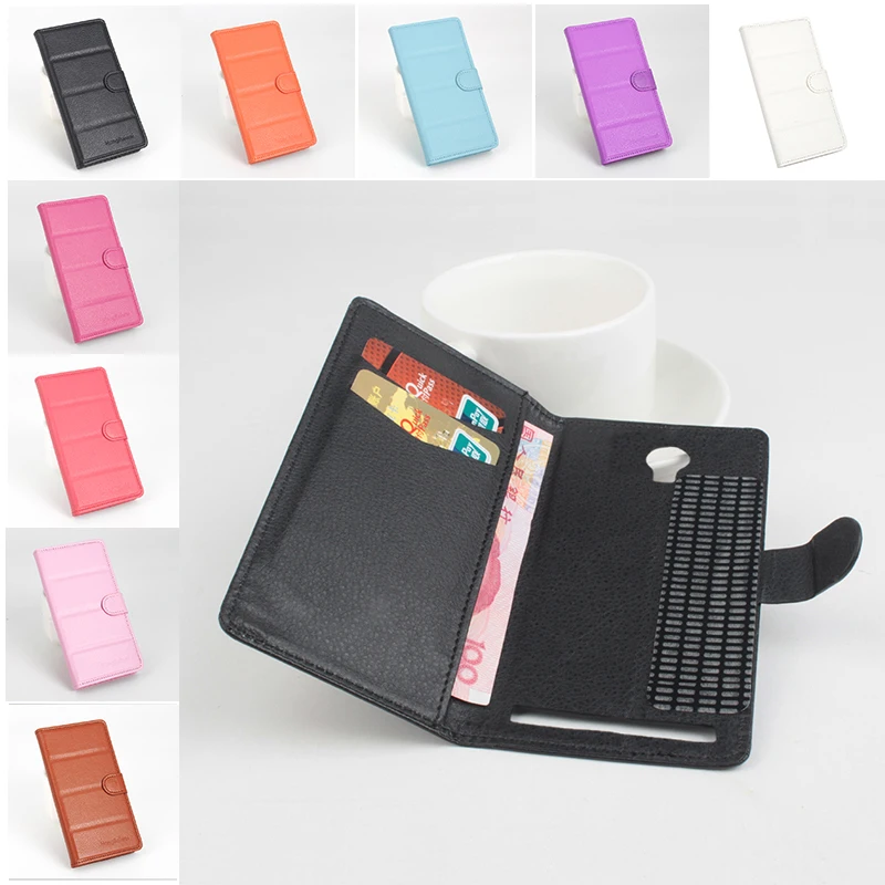 Кожаный чехол для iNew L1 с зернистой текстурой личи Роскошный телефона бумажником