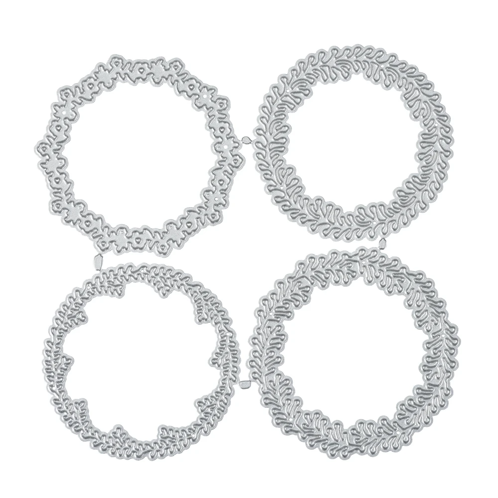 Naifumodo металлические Вырубные Формы Рождественский венок трафареты для