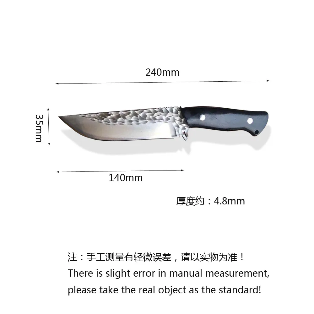 

440C outdoor survival knife self-defense knife with leather cover manual forging blade convenient carrying small knife cover