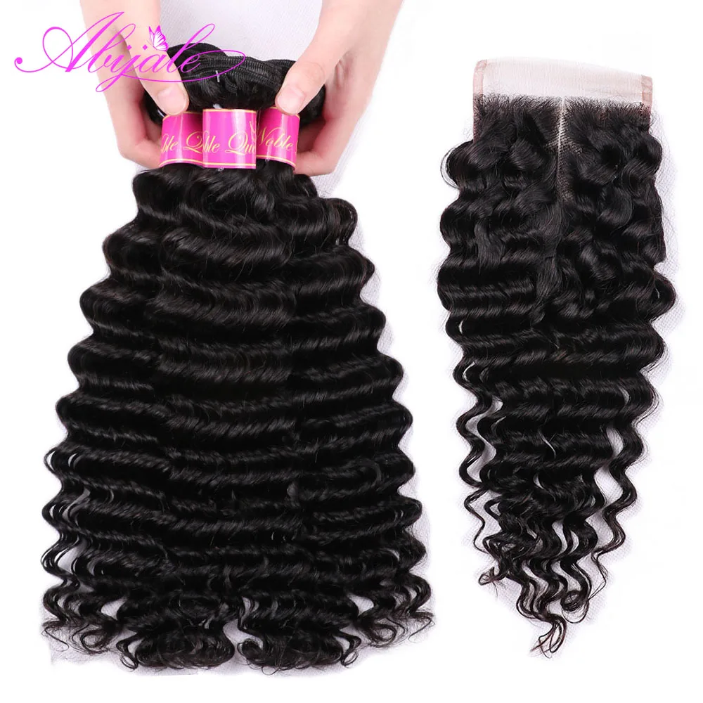 Узкие кудрявые бразильские волнистые пучки волос Abijale с застежкой 3 пряди