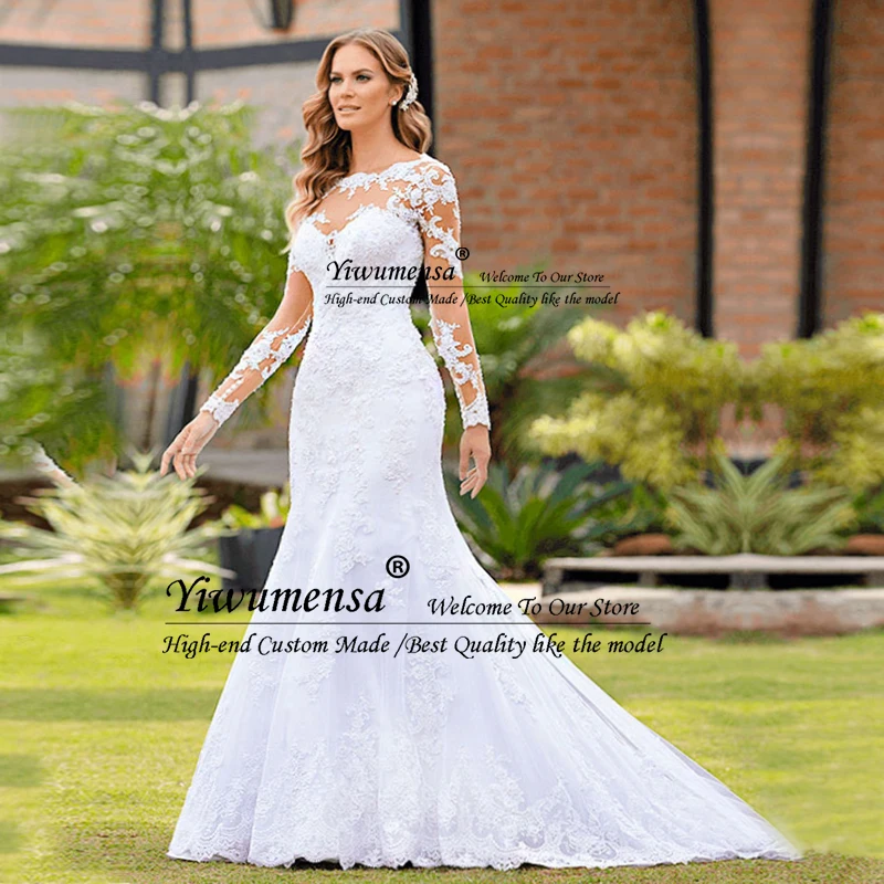 Романтическое свадебное платье с длинным рукавом и юбкой-годе женское черное